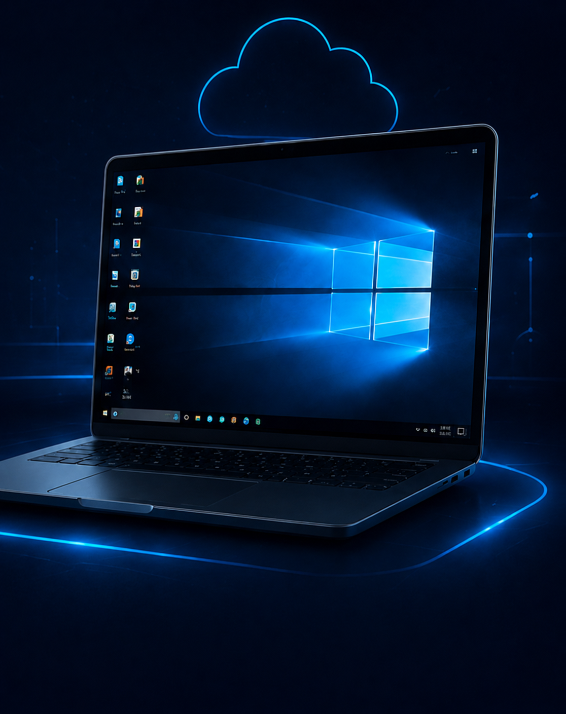 Laptop con escritorio remoto